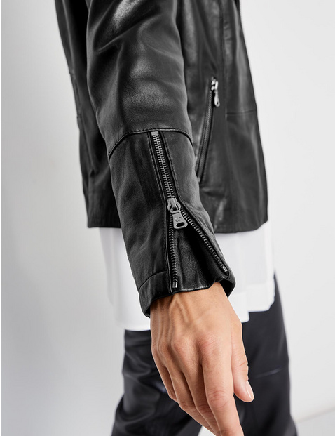 Zip jacket made of nappa leather