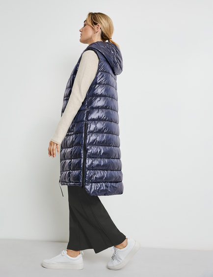 Monopoly Sterkte Prelude Long quilted body warmer in Blue | GERRY WEBER