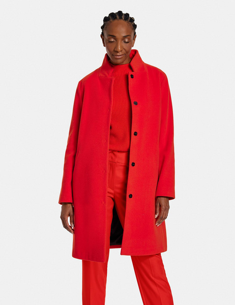 overschot verontschuldigen ongeluk Coat with wool and cashmere in Red | GERRY WEBER