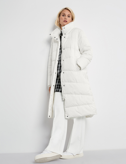 white quilted coat