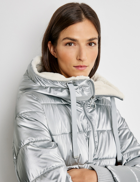 silver grey quilted jacket
