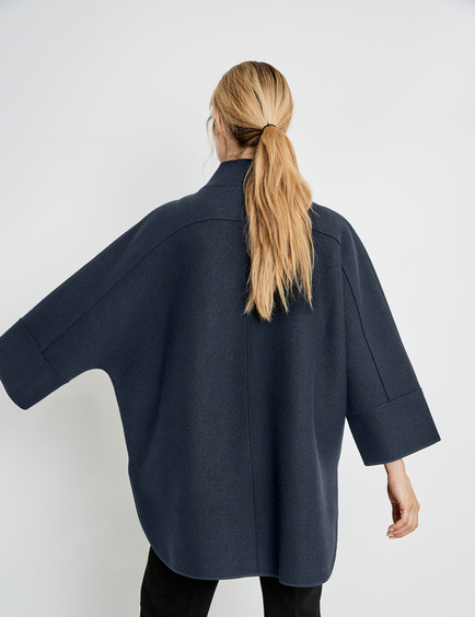 Ja attribuut nogmaals Cape with wool in Blue | GERRY WEBER