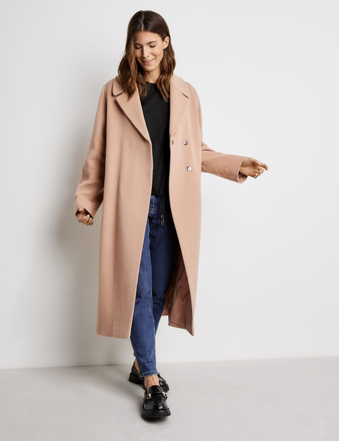Coat with wool and cashmere in Brown 