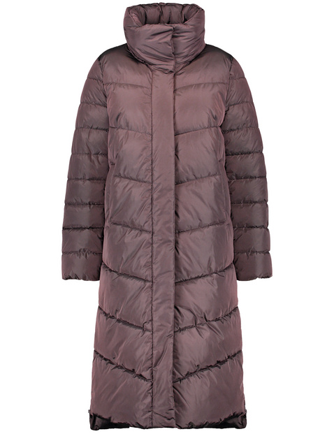 Ladies long hot sale quilted jacket