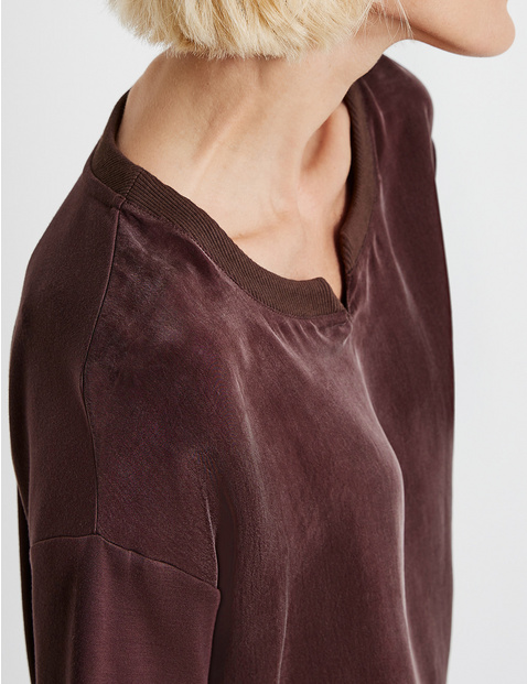 Long sleeve top with a silky shimmer