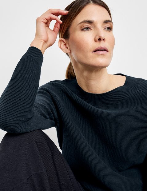 Pullover mit Strukturstrick Organic Cotton