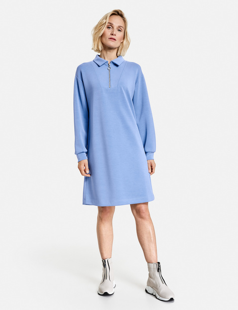 Sand-washed jersey dress in Blue ...