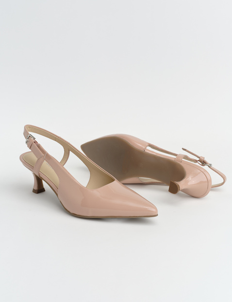 Slingback pumps met lakfinish