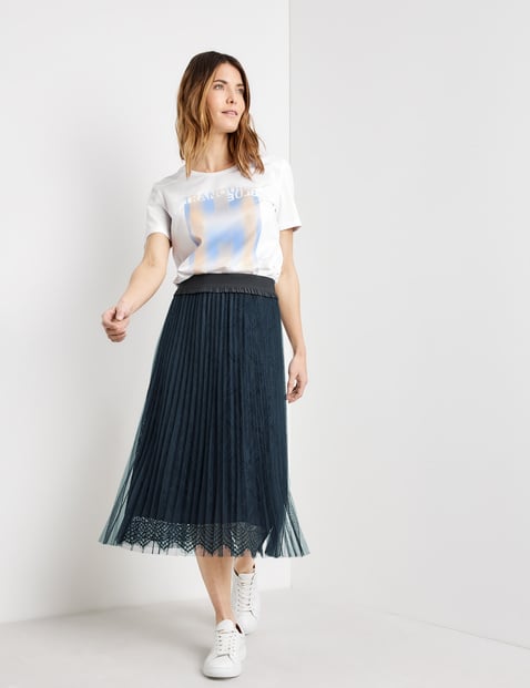 jacquard pleated skirt