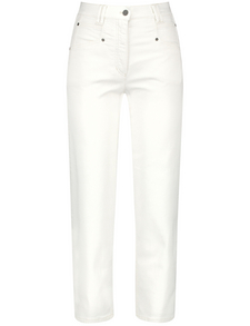 Mode Broeken Hoge taille broeken Cyrillus Hoge taille broek wit-blauw gestreept patroon casual uitstraling 