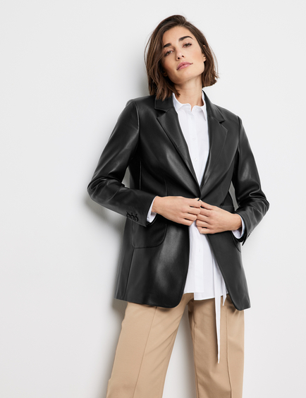 blazer style leather jacket