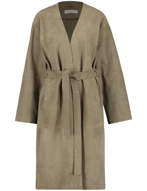 suede wrap coat