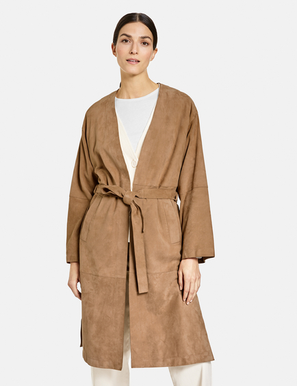 brown suede coat womens