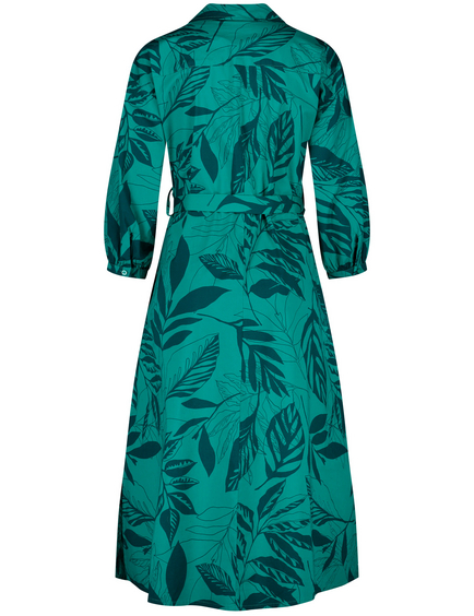 Kleid mit Blätterdruck
