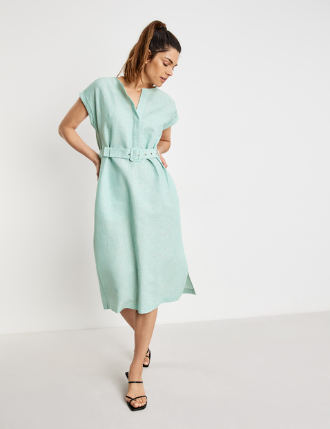 Cotton linen dress in Green | GERRY WEBER