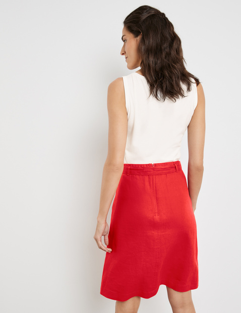 A-line skirt made of pure linen in Red | GERRY WEBER