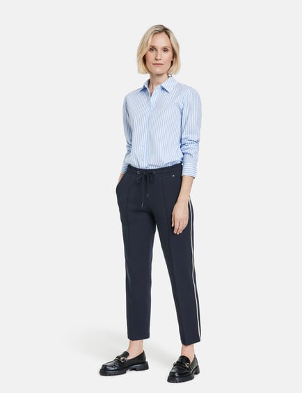 Womens Charcoal Viscose Relaxed Fit Jersey Trousers from the Pineapple