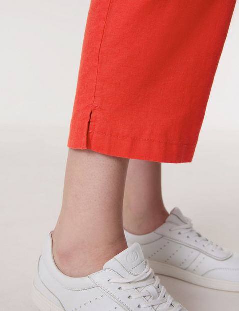 Pull-on trousers made of cotton/linen, Easy Fit