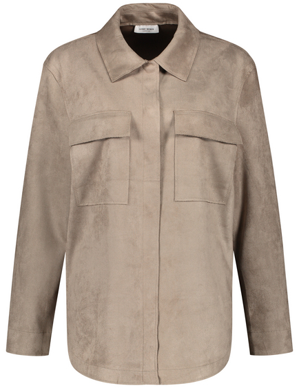 Faux suede shirt on sale jacket