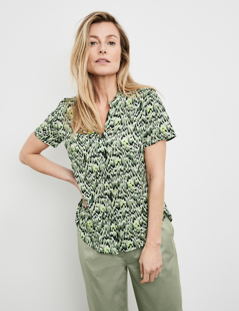 warehouse green leopard shirt