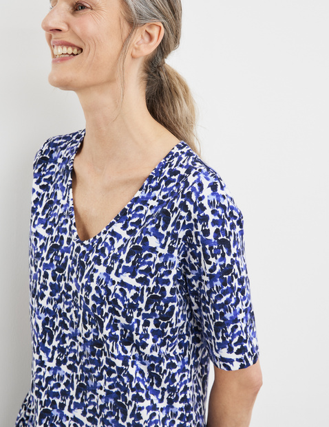 Gemustertes Shirtkleid aus Baumwolle