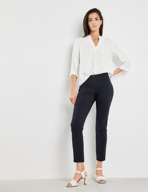 Buy MAX Striped Slim Fit Cropped Trousers from Max at just INR 10490
