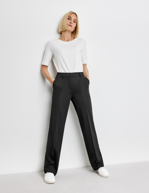 Trousers with a wide leg in Black