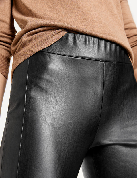 Trousers in faux leather, Slim Fit