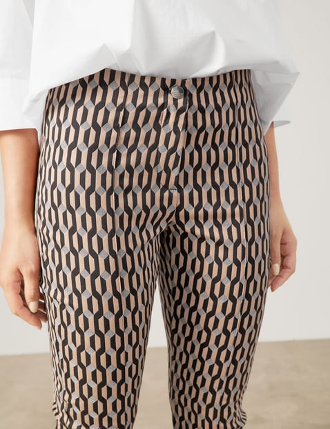 Patterned stretch trousers