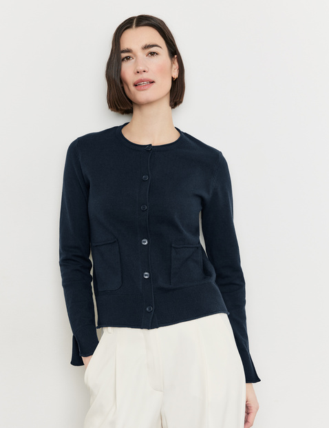 Cardigan with vented sleeves in Blue | GERRY WEBER