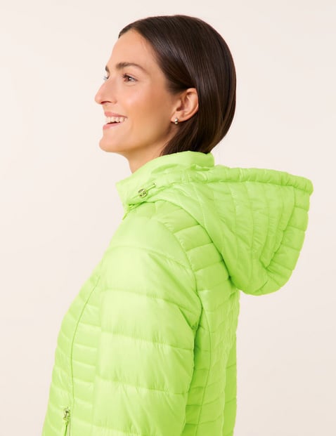 Quilted jacket with a detachable hood