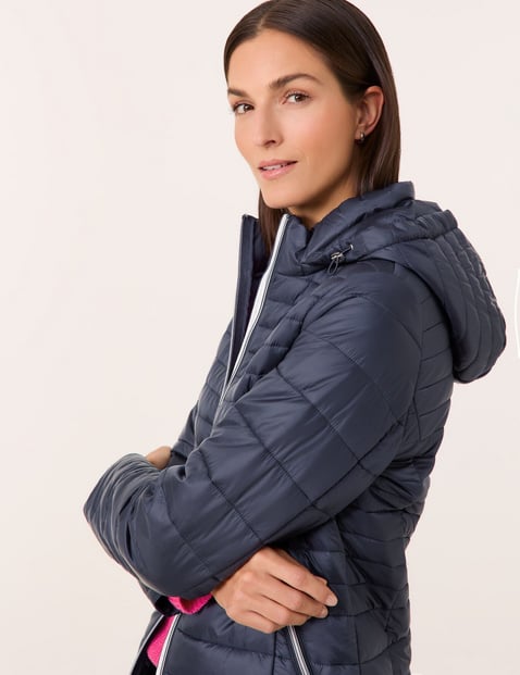 Quilted jacket with a detachable hood