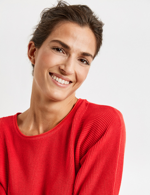 Jumper with ribbed details, GOTS