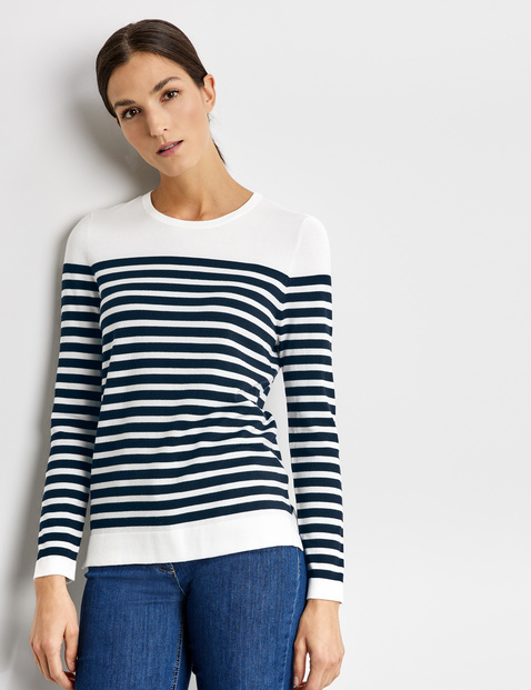 Jumper with a stripe pattern in Multicolor | GERRY WEBER