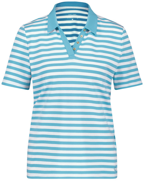 Striped polo shirt made of sustainable cotton