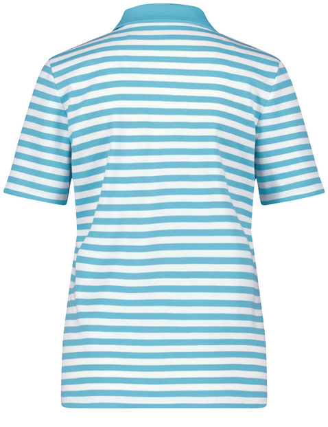 Striped polo shirt made of sustainable cotton