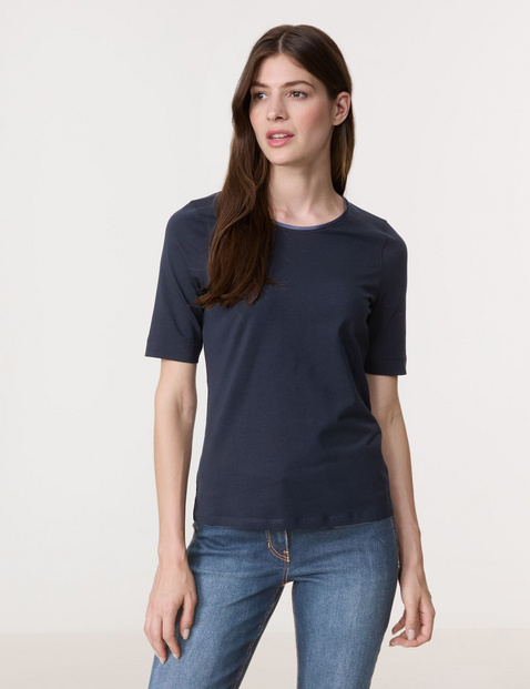 T-shirt met satijnen rand