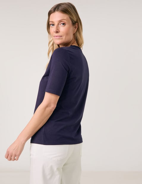 Shirt met halflange mouwen en chiffon rand