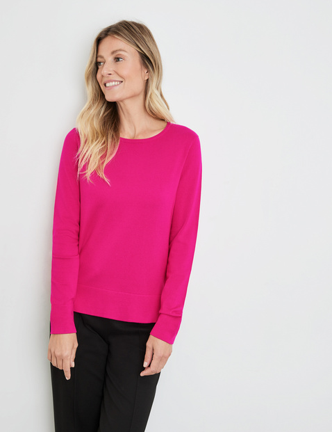 Fine-knit long sleeve jumper in Pink | GERRY WEBER