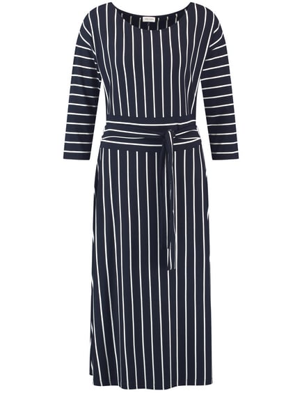 navy vertical striped dress