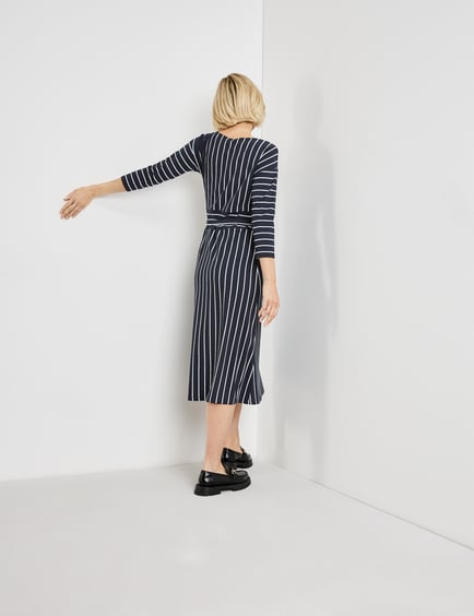 blue vertical striped dress